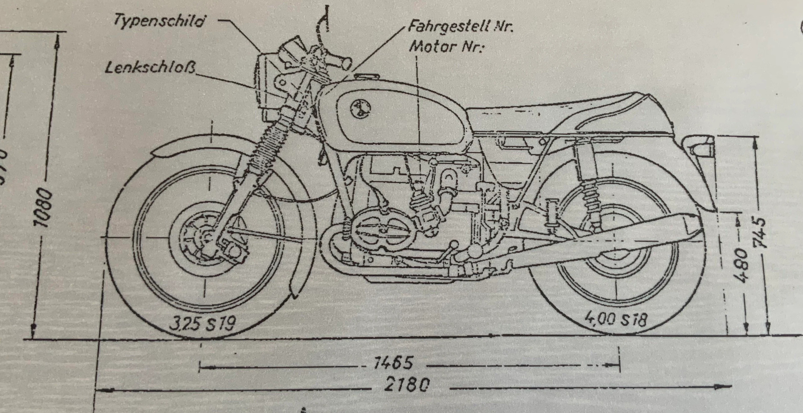 blueprint schematic of BMW R60 Slash 5 motorcycle